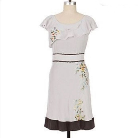 Anthro Floreat Silk Cold Climate Garden Dress 2 - Picture 7 of 7